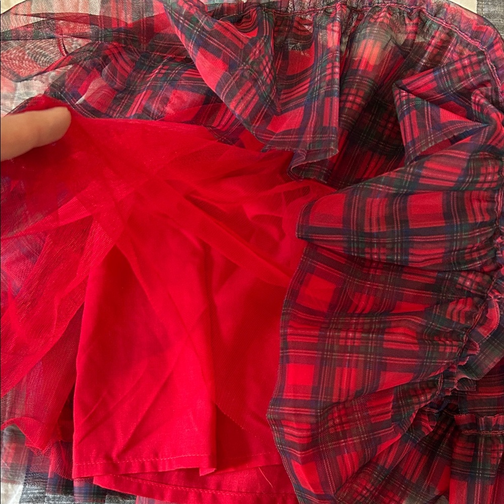 Red Plaid Ruffled Skirt - Picture 3 of 3